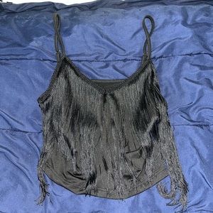 Black cowgirl fringe top